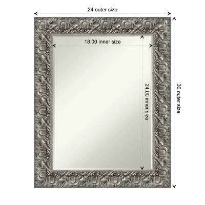 Amanti Art Silver Luxor Petite Bevel Wood Bathroom Wall Mirror 29.5 X 23.5 In. - Image 3