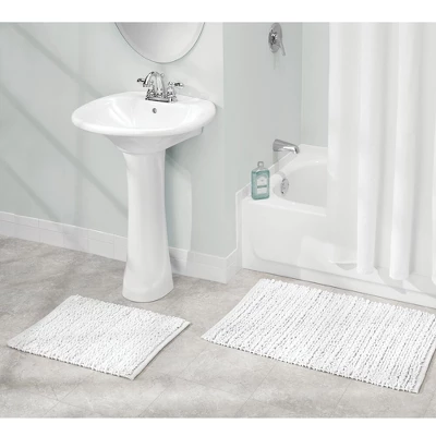 MDesign Soft Cotton Spa Mat Rug For Bathroom, Varied Sizes, Set Of 3 - Image 2