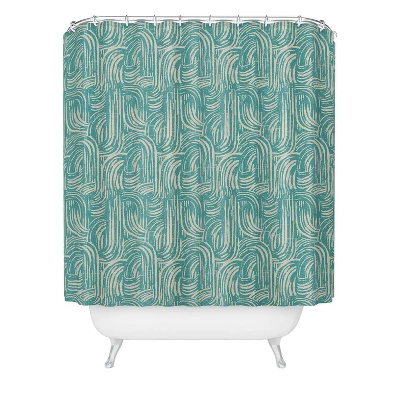 Holli Zollinger Kikka Teal Shower Curtain Tan - Deny Designs - Image 2