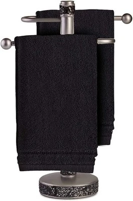 Creative Scents Set Of 4 Black Fingertip Terry Towels - Image 5