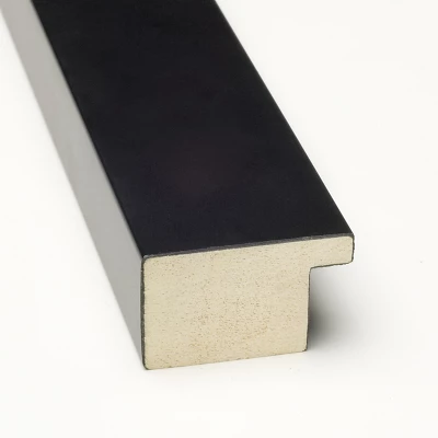 Mezzanotte Black Non-Beveled Wood Bathroom Wall Mirror