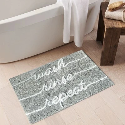 Wash Rinse Repeat Word Novelty Cute Bath Rug - 20"x30" - Elrene Home Fashions
