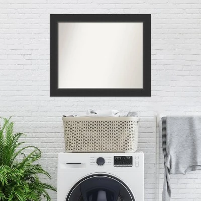 33" X 27" Non-Beveled Corvino Wood Bathroom Wall Mirror Black - Amanti Art - Image 7