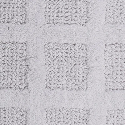 Square Honeycomb 100% Cotton Reversible Bath Rug White By Knightsbridge - Image 2