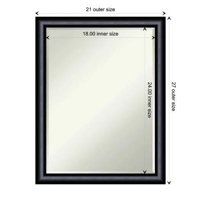 Amanti Art Steinway Black Scoop Petite Bevel Wood Bathroom Wall Mirror 27 X 21 In. - Image 3