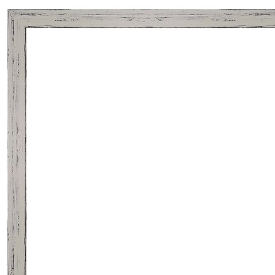 29" X 23" Non-Beveled Shiplap White Narrow Wood Bathroom Wall Mirror - Amanti Art - Image 2