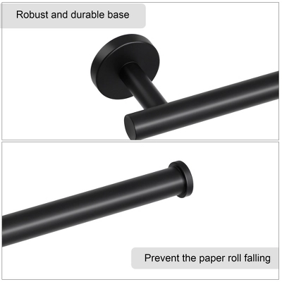 Unique Bargains Stainless Steel Rustproof Matte Finish Tissue Fixed Toilet Paper Holders Black 1 Pc - Image 4