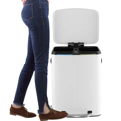 Happimess Marco Rectangular 10.5-Gallon Double Bucket Trash Can With Soft-Close Lid - Image 3