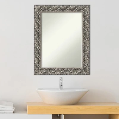 Amanti Art Silver Luxor Petite Bevel Wood Bathroom Wall Mirror 29.5 X 23.5 In. - Image 4