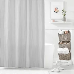 MDesign Polyester Fabric Shower Curtain