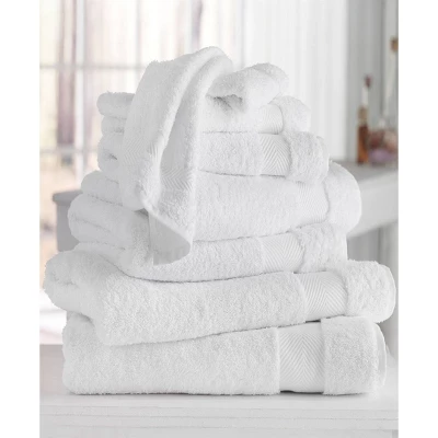 Kansas Turkish Cotton Bath Towel Set White - Enchante Home