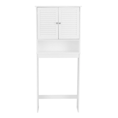 Costway Bathroom Space Saver Over The Toilet Shelved Storage Cabinet Organizer White - Image 3