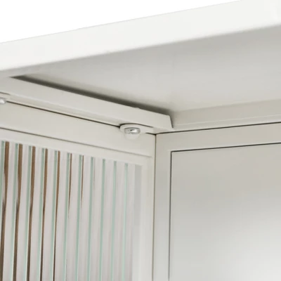 27.56" Modern 2 Glass Door Wall Cabinet With Triple Tier Storage - ModernLuxe - Image 8