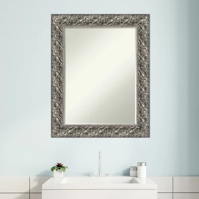 Amanti Art Silver Luxor Petite Bevel Wood Bathroom Wall Mirror 29.5 X 23.5 In. - Image 6