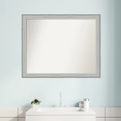 Amanti Art Bel Volto Silver Non-Beveled Wood Bathroom Wall Mirror - Image 7
