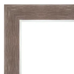Amanti Art Noble Mocha Petite Bevel Bathroom Wall Mirror 27.5 X 21.5 In.