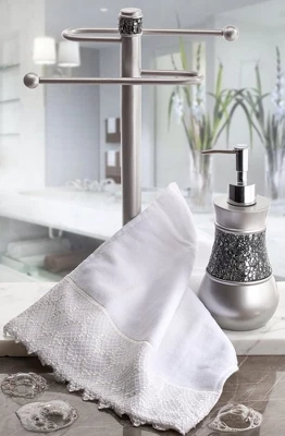 Creative Scents Brushed Nickel Towel Stand - Image 2