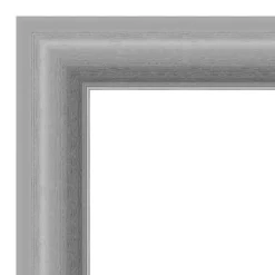 Amanti Art Peak Polished Nickel Petite Bevel Bathroom Wall Mirror 30 X 24 In.