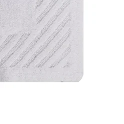 Diagonal Racetrack 100% Cotton Reversible Bath Rug White By Knightsbridge