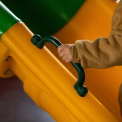 PLAYBERG Green Plastic Safety Grab Handles Set, Kids Outdoor Play House Hand Grip Bars For Jungle Gym Playground Set Accessory