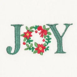 2pk Joy Holiday Hand Towel Set White - Linum Home Textiles