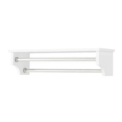 Dover Over The Toilet Hutch Bathroom Shelf With Two Doors And Two Towel Rods White - Alaterre Furniture - Image 9