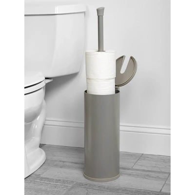 Three Roll Smart Accessories NeverRust Easy Access Toilet Paper Holder Matte Silver - Zenna Home - Image 2