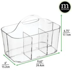 MDesign Plastic Nursery Storage Organizer Caddy Tote, Small