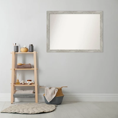 42" X 31" Non-Beveled Dove Narrow Bathroom Wall Mirror Gray Wash - Amanti Art - Image 6