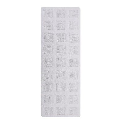 Square Honeycomb 100% Cotton Reversible Bath Rug White By Knightsbridge - Image 7