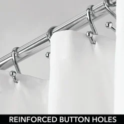 MDesign Fabric 100% Cotton Embroidered Shower Curtain For Bathroom