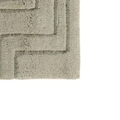 Zig Zag Pattern Cotton Non-Skid Back Bath Rug 24" X 40" Sage By Castle Hill London