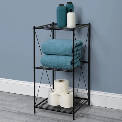 3 Shelf Floor Stand Matte Black - Zenna Home