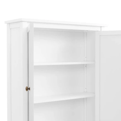 Dover Over The Toilet Hutch Bathroom Shelf With Two Doors And Two Towel Rods White - Alaterre Furniture - Image 6