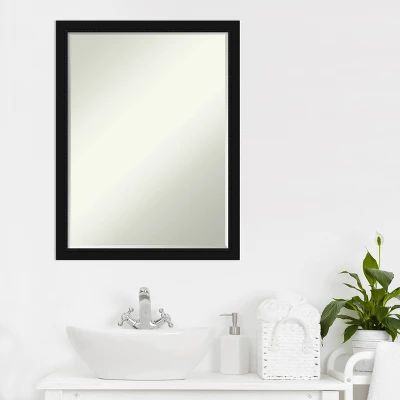 Avon Black Narrow Petite Bevel Bathroom Wall Mirror - Image 4