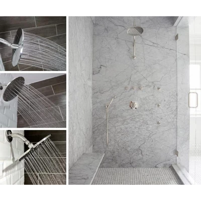 Maison High Pressure 8" Modern Rainfall Showerhead Brushed Nickel Luxury Showerhead -Tool Free Installation - Best Showerhead, Bathroom Essential