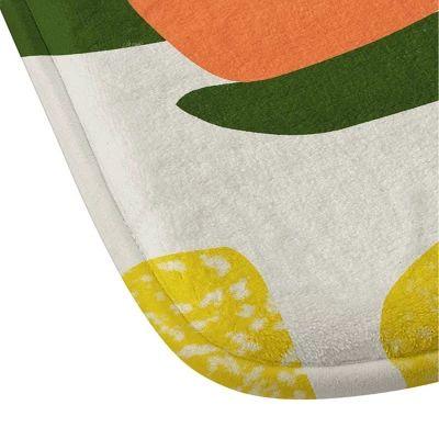 Oranges Flowers Rain Summer Floral Memory Foam Bath Mat - Deny Designs - Image 2
