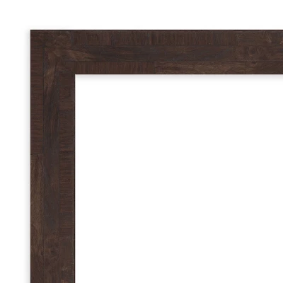 39" X 27" Non-Beveled Fresco Wood Bathroom Wall Mirror Dark Walnut Brown - Amanti Art - Image 2