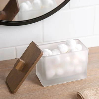 Frosty Glass Cotton Ball Jar White - Allure Home Creations - Image 4