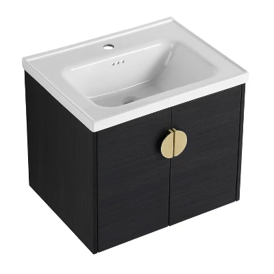 Bathroom Vanity With Sink And Soft Close Door For Small Bathrooms, Black - ModernLuxe - Image 8