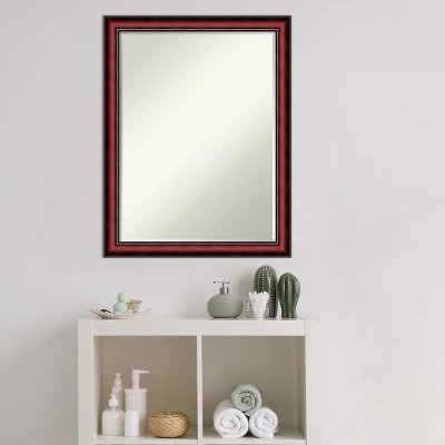 Amanti Art Rubino Cherry Scoop Petite Bevel Wood Bathroom Wall Mirror 27 X 21 In. - Image 7