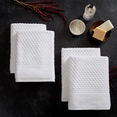 4pc Cotton Diamond Textured Bath Towel Set - Isla Jade - Image 13