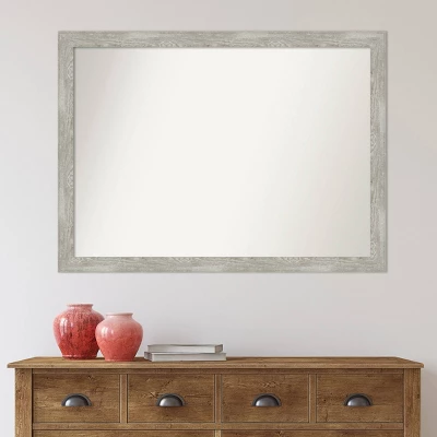 42" X 31" Non-Beveled Dove Narrow Bathroom Wall Mirror Gray Wash - Amanti Art - Image 5