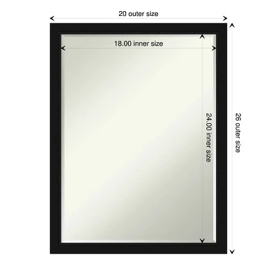 Avon Black Narrow Petite Bevel Bathroom Wall Mirror - Image 3