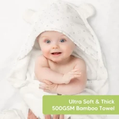 Luxe Baby Hooded Towel, Organic Baby Bath Towel, Hooded Baby Towels, Baby Beach Towel For Newborn, Kids