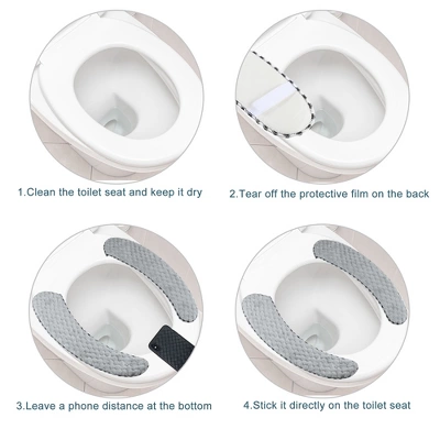 Unique Bargains 2 Pair Toilet Seat Cover Pad Bathroom Warm Toilet Seat Cushion Washable Reusable - Image 4