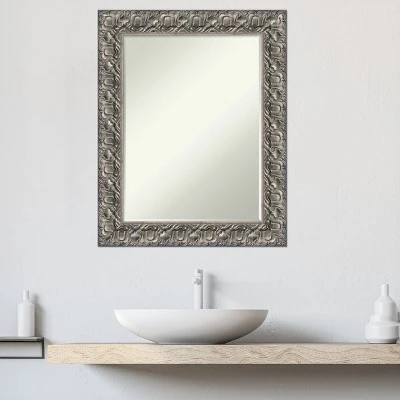 Amanti Art Silver Luxor Petite Bevel Wood Bathroom Wall Mirror 29.5 X 23.5 In. - Image 8