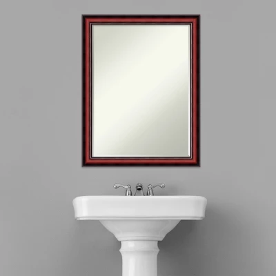 Amanti Art Rubino Cherry Scoop Petite Bevel Wood Bathroom Wall Mirror 27 X 21 In. - Image 5