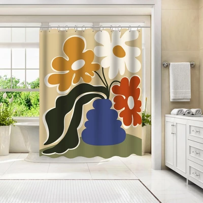 Americanflat 71x74 Floral & Botanical Shower Curtain By Miho Art Studio