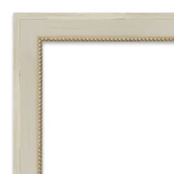 Amanti Art Parthenon Cream Petite Bevel Wood Bathroom Wall Mirror 28.25 X 22.25 In.